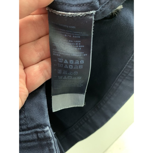 VTG Y2K Utility Jacket Large Tommy Hillfiger Navy Button & Drawstring MILITARY - Picture 6 of 12